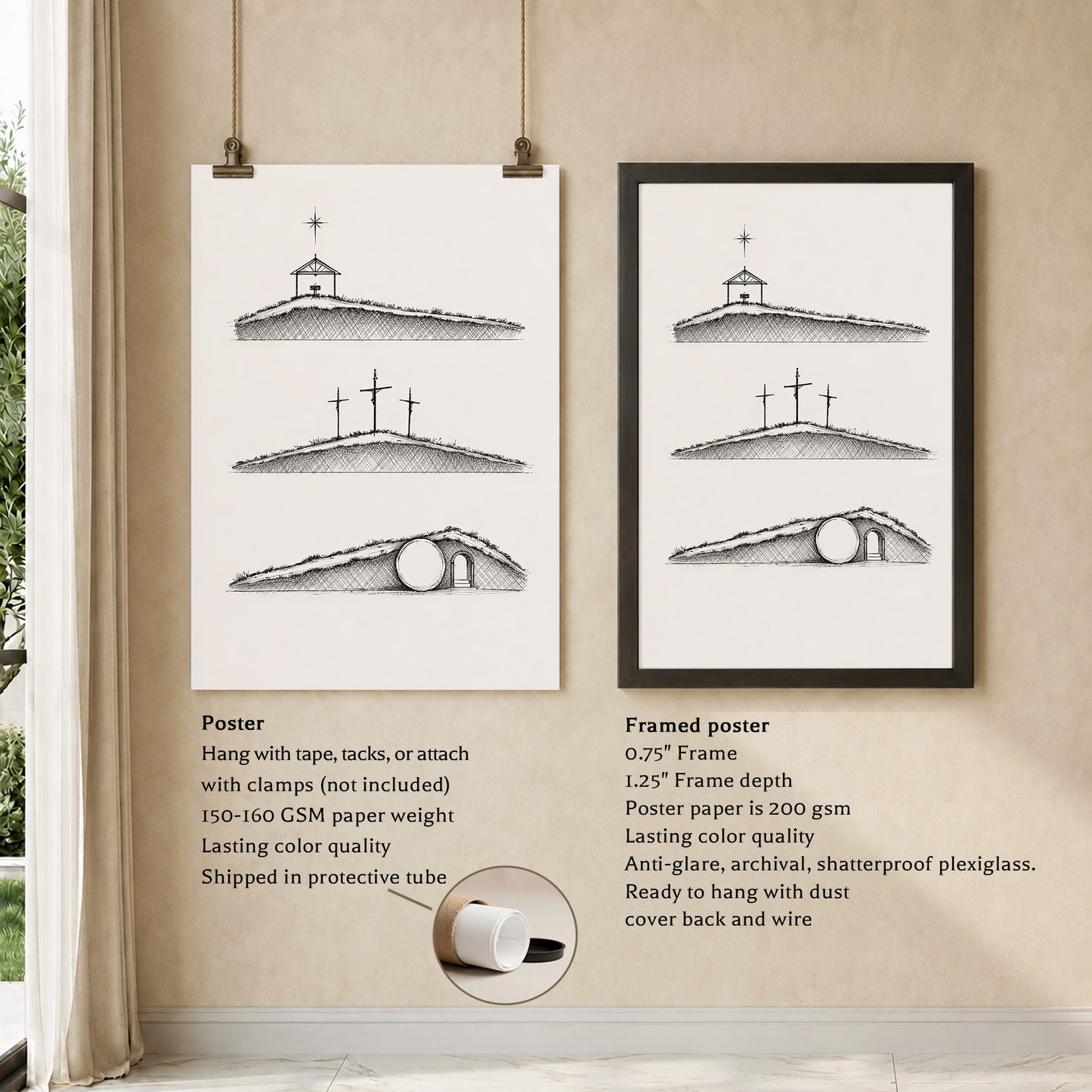 Christian Timeline Minimal Line Art Poster/Canvas
