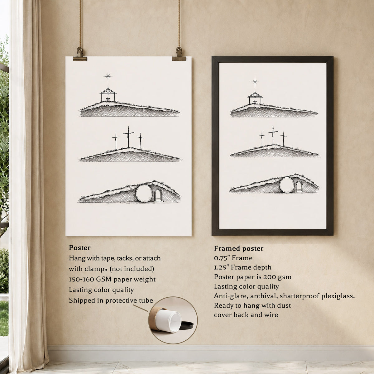 Christian Timeline Minimal Line Art Poster/Canvas