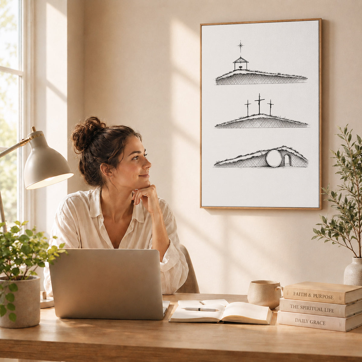 Christian Timeline Minimal Line Art Poster/Canvas