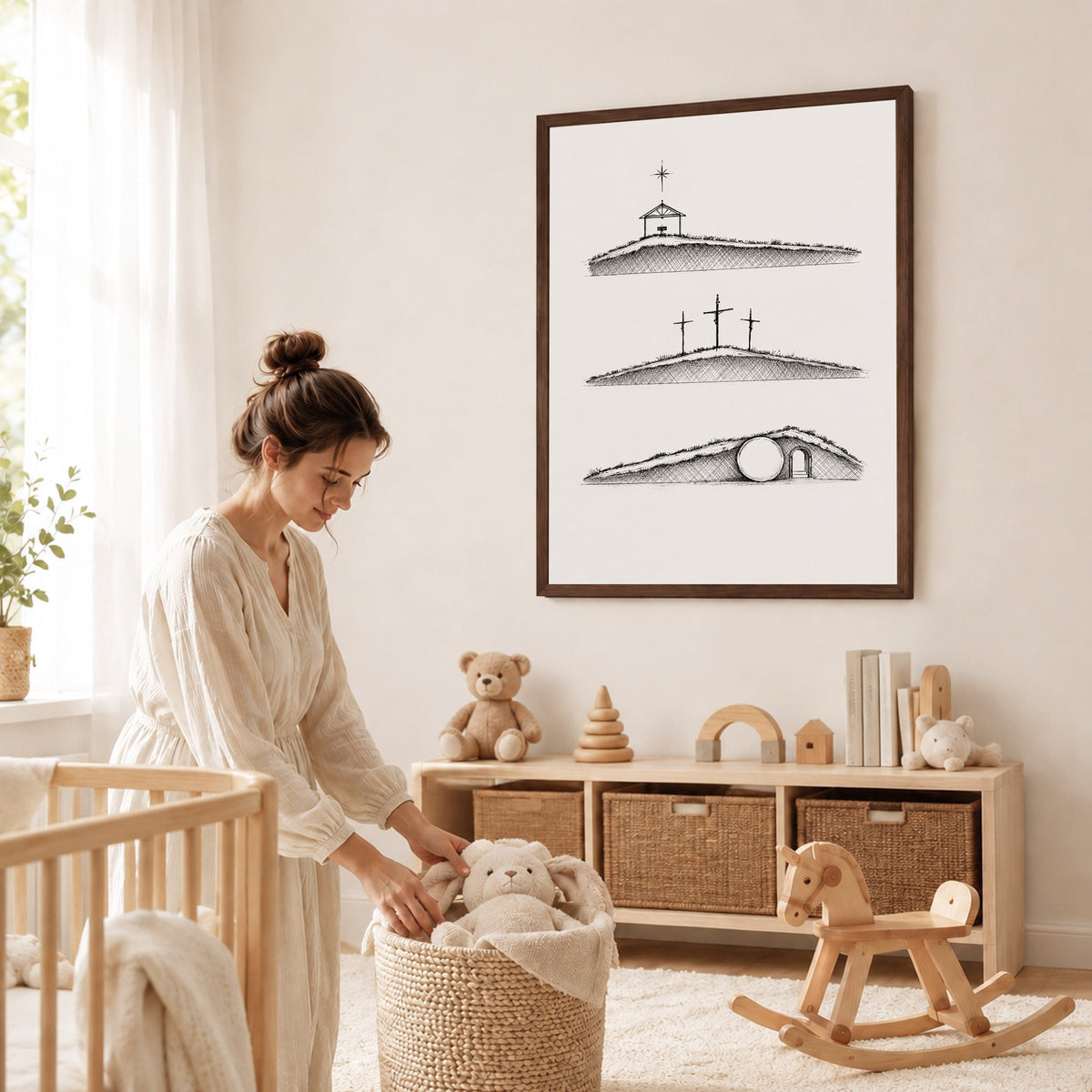 Christian Timeline Minimal Line Art Poster/Canvas