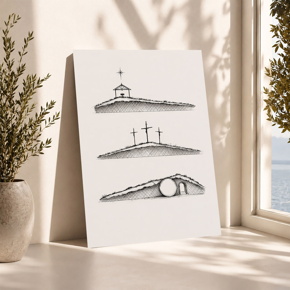 Christian Timeline Minimal Line Art Poster/Canvas