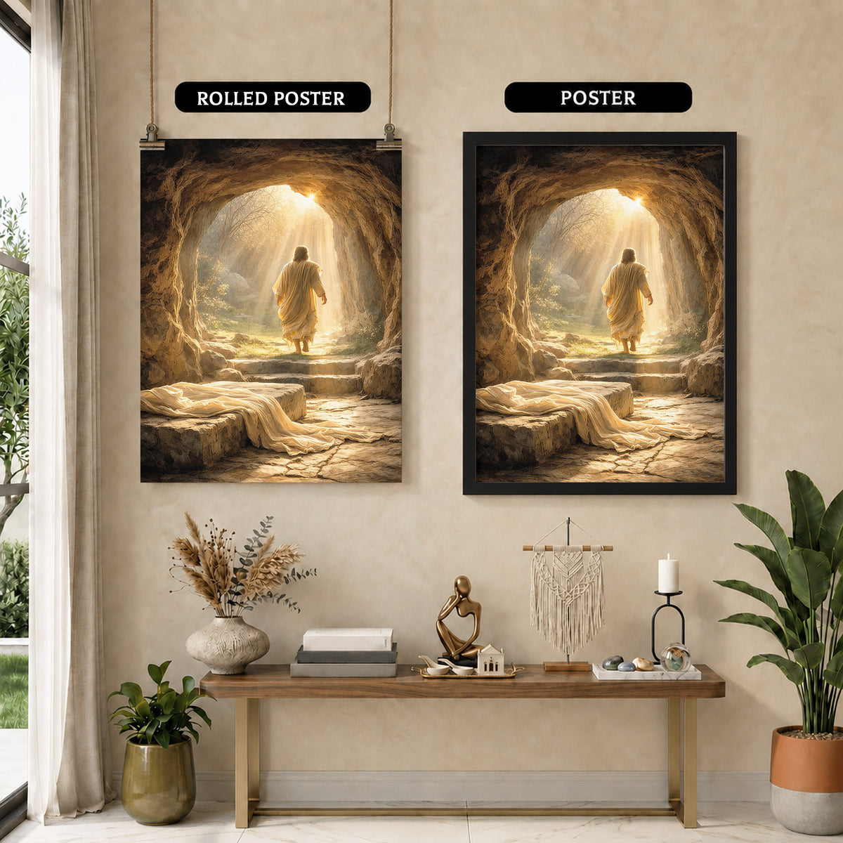 Resurrection Light Jesus Christian Wall Art Poster/Canvas