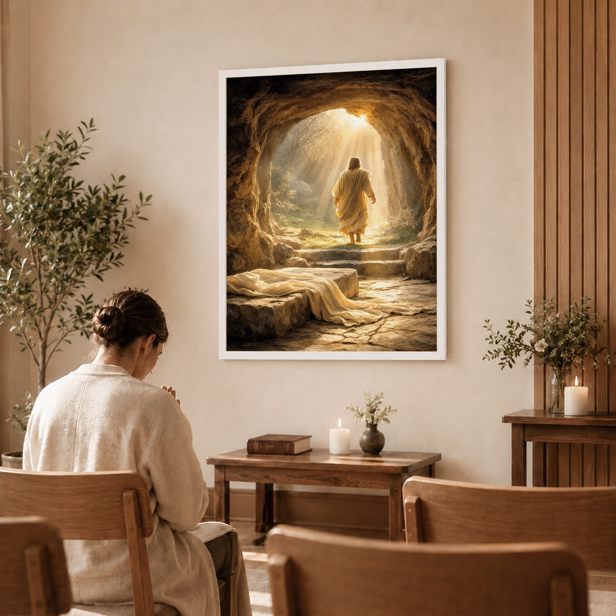 Resurrection Light Jesus Christian Wall Art Poster/Canvas