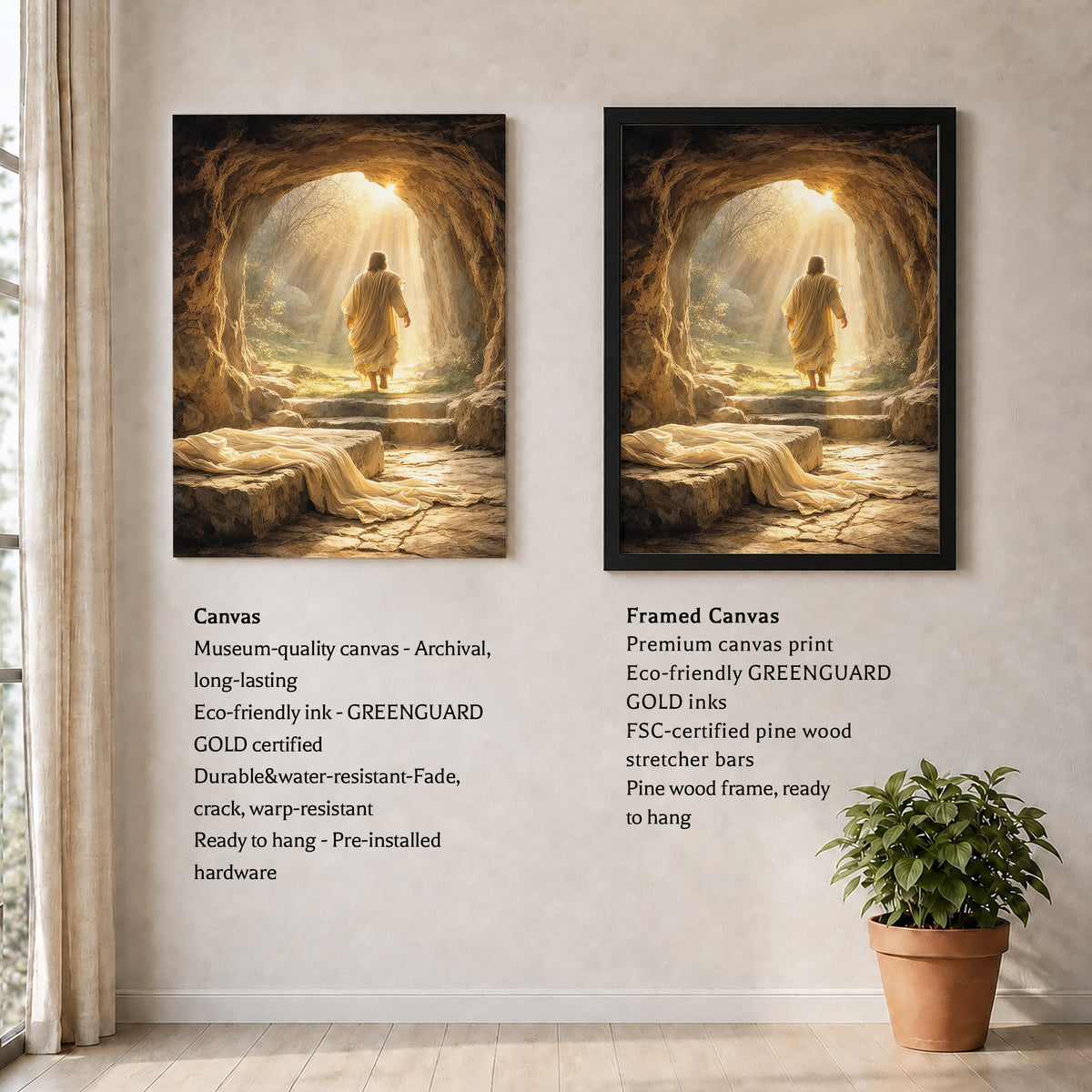 Resurrection Light Jesus Christian Wall Art Poster/Canvas