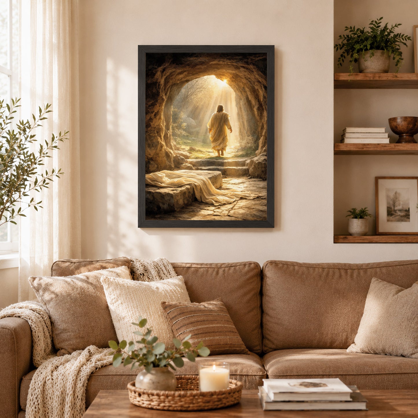 Resurrection Light Jesus Christian Wall Art Poster/Canvas