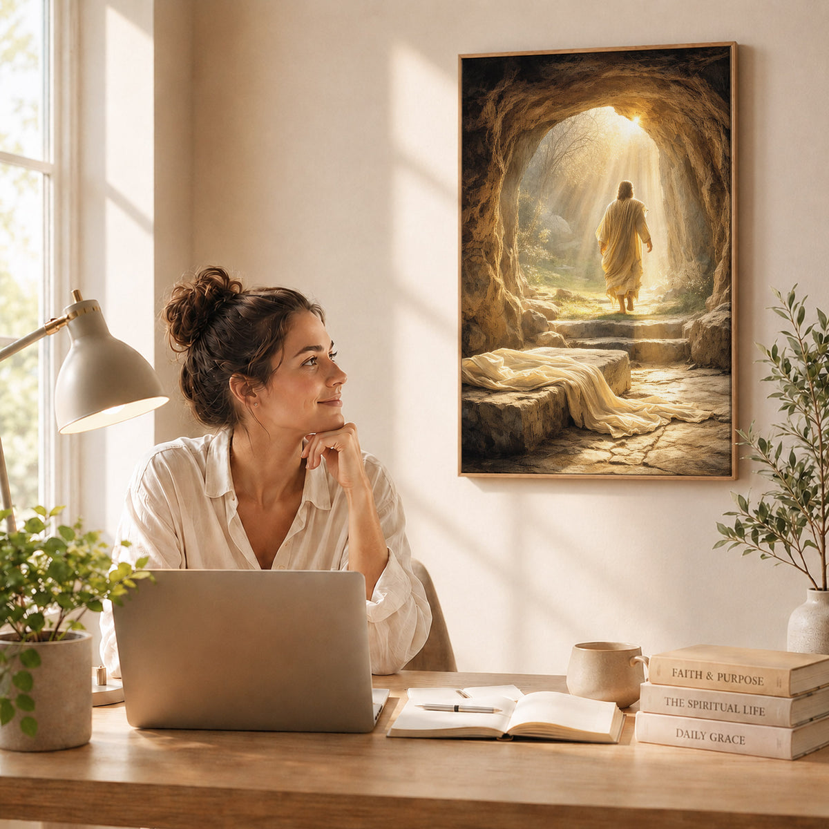 Resurrection Light Jesus Christian Wall Art Poster/Canvas