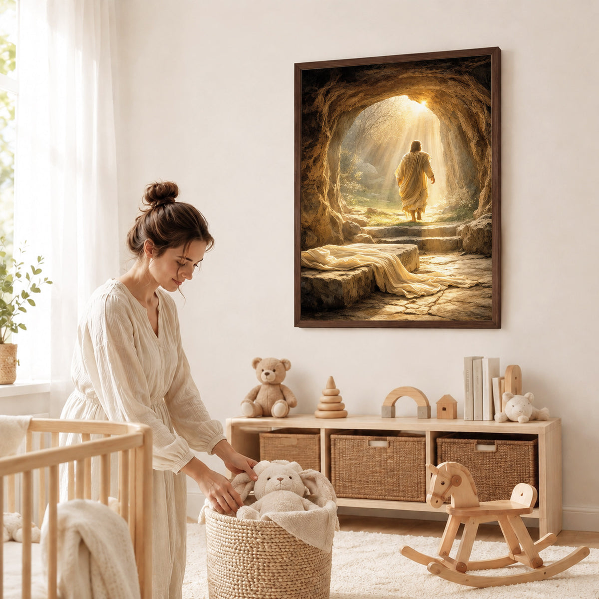 Resurrection Light Jesus Christian Wall Art Poster/Canvas