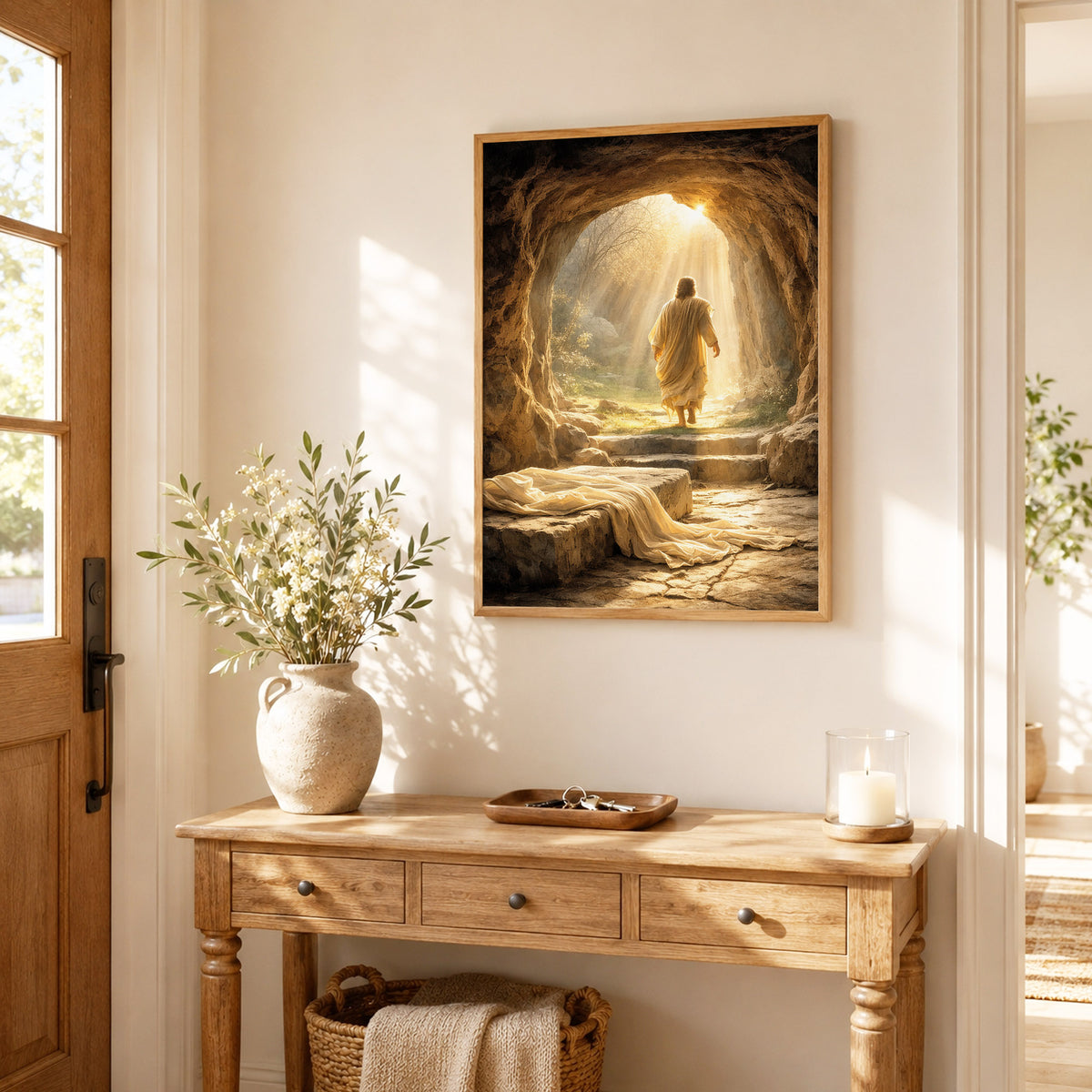 Resurrection Light Jesus Christian Wall Art Poster/Canvas