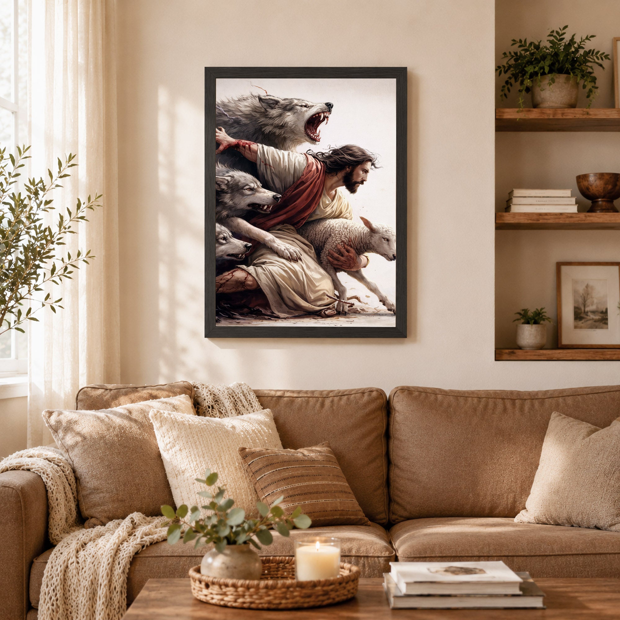The Good Shepherd Protector Christian Wall Art Poster/Canvas