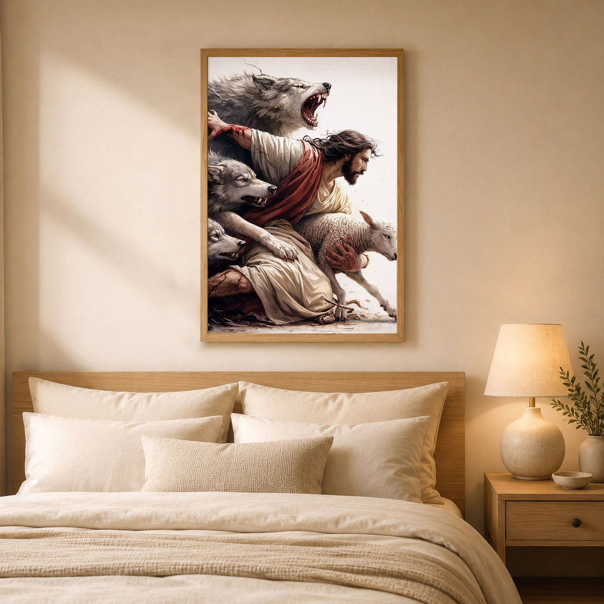 The Good Shepherd Protector Christian Wall Art Poster/Canvas