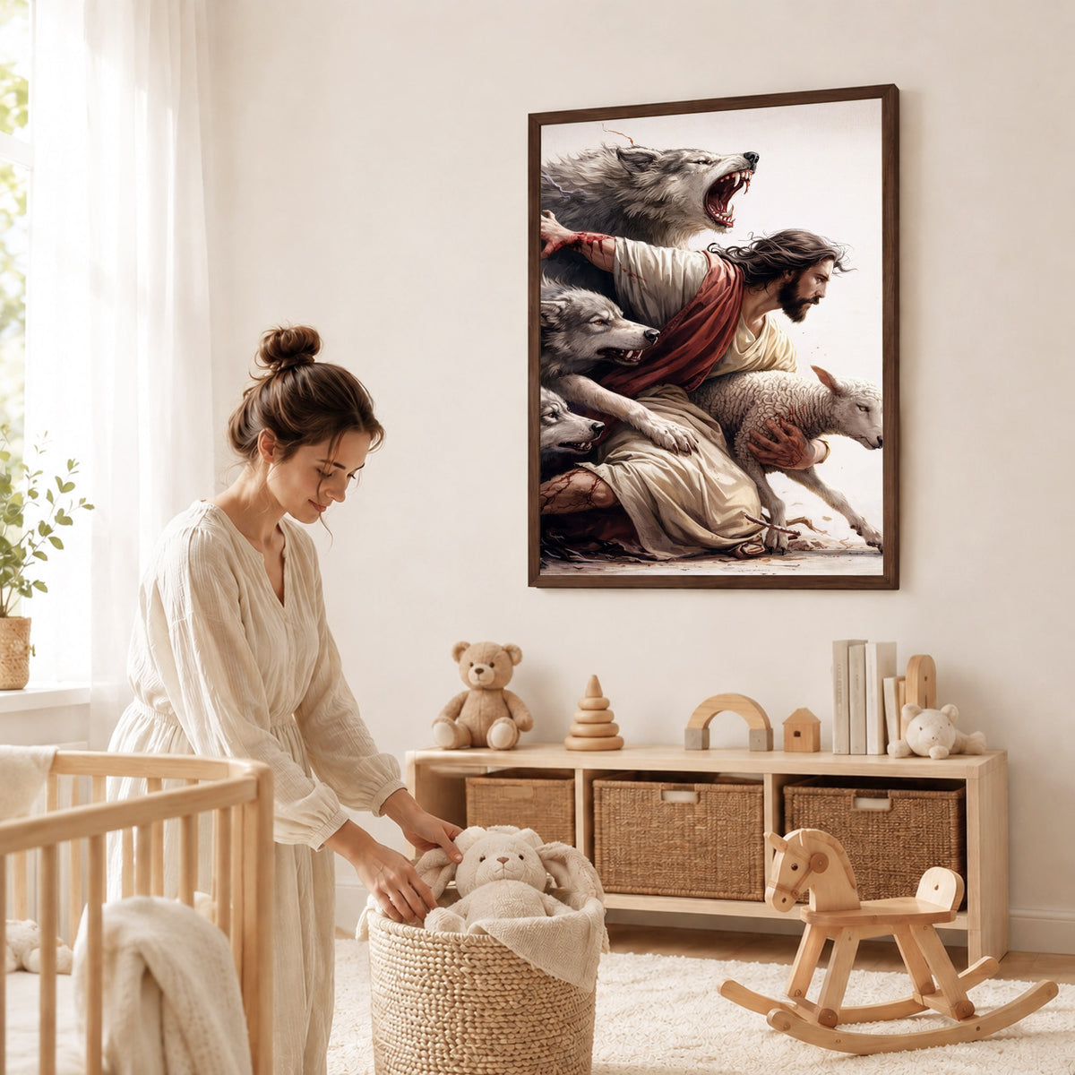 The Good Shepherd Protector Christian Wall Art Poster/Canvas