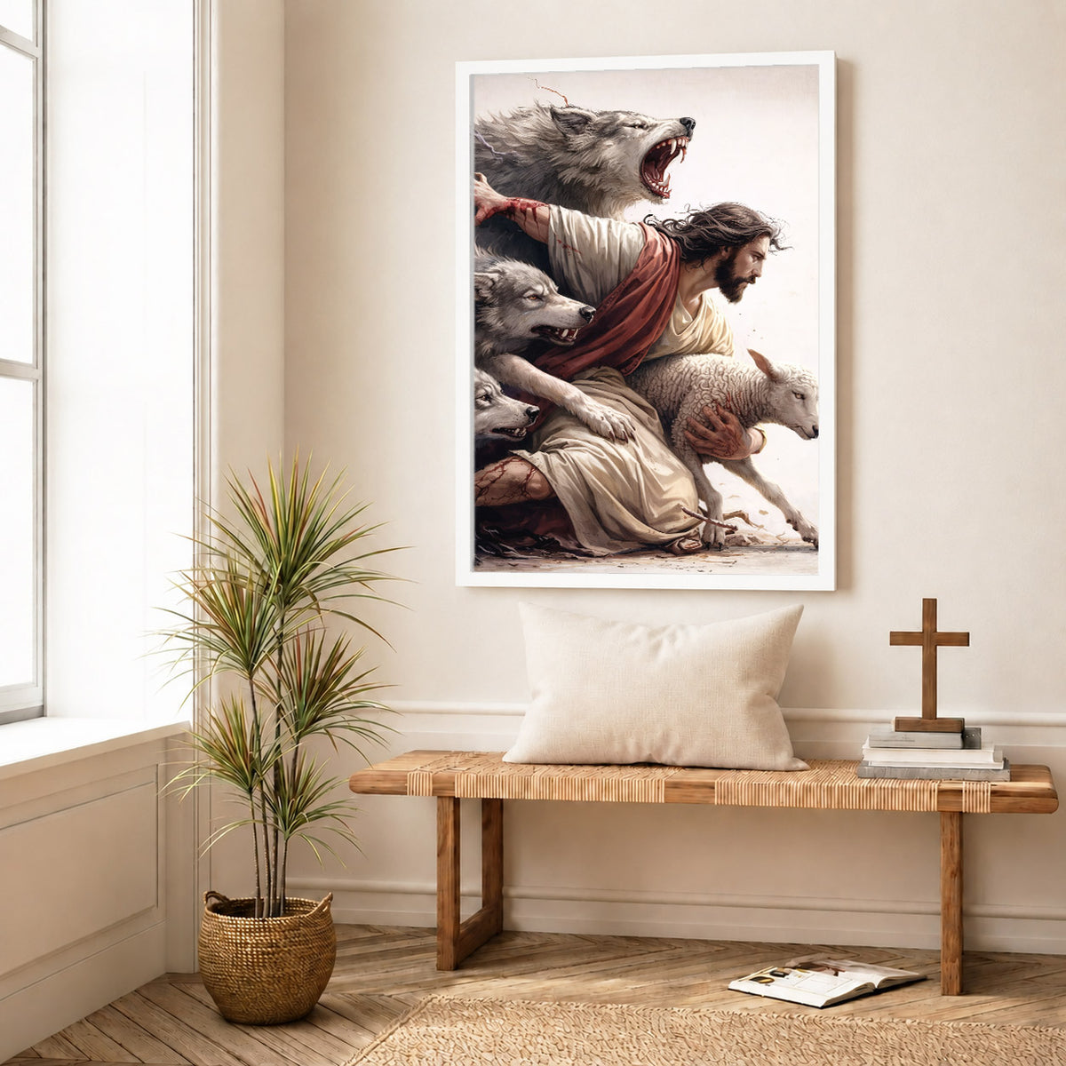 The Good Shepherd Protector Christian Wall Art Poster/Canvas