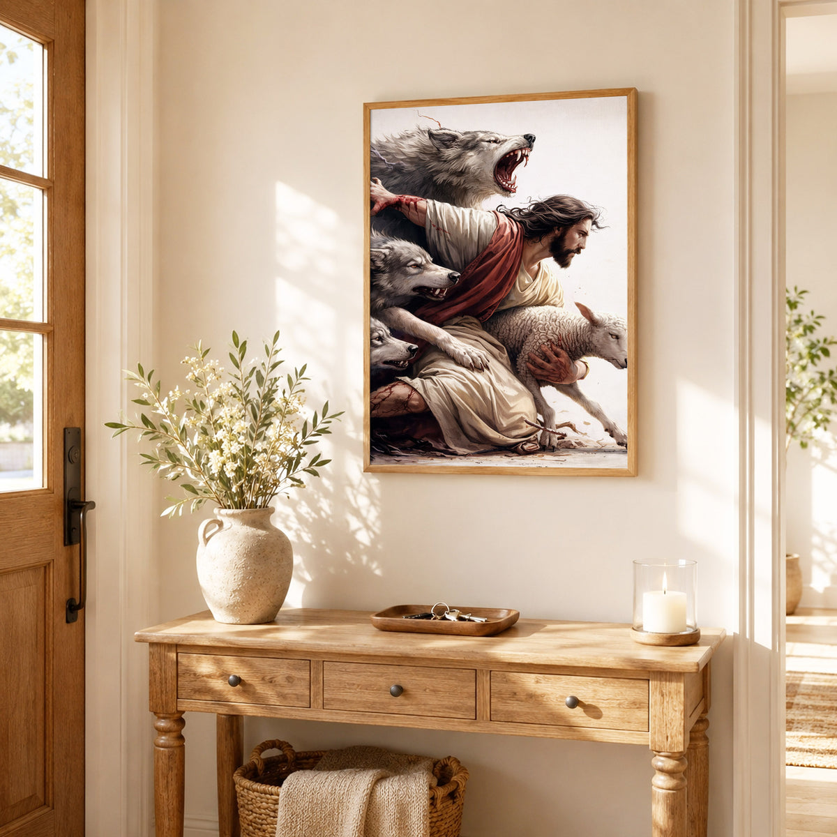 The Good Shepherd Protector Christian Wall Art Poster/Canvas