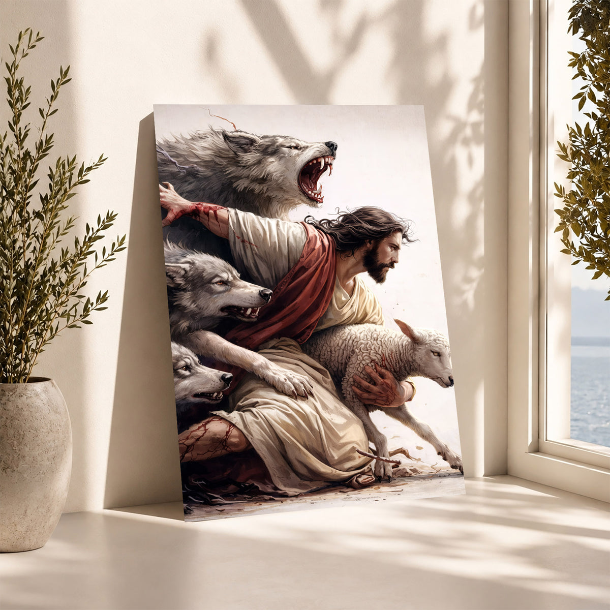 The Good Shepherd Protector Christian Wall Art Poster/Canvas