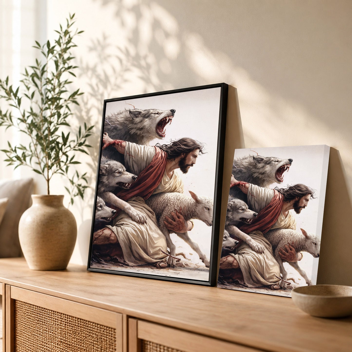 The Good Shepherd Protector Christian Wall Art Poster/Canvas
