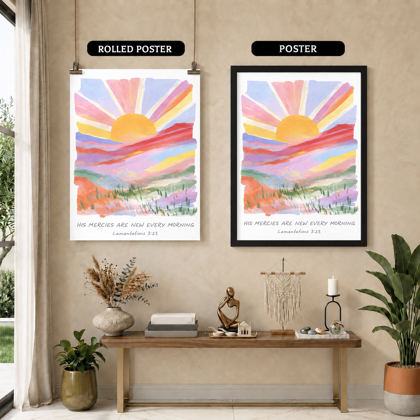 His Mercies Are New Every Morning Christian Wall Art Poster/Canvas