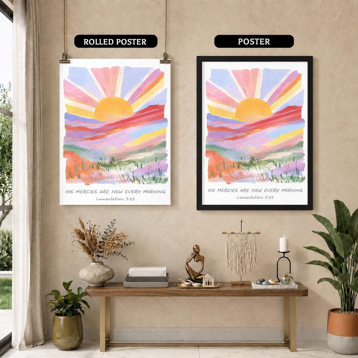 His Mercies Are New Every Morning Christian Wall Art Poster/Canvas