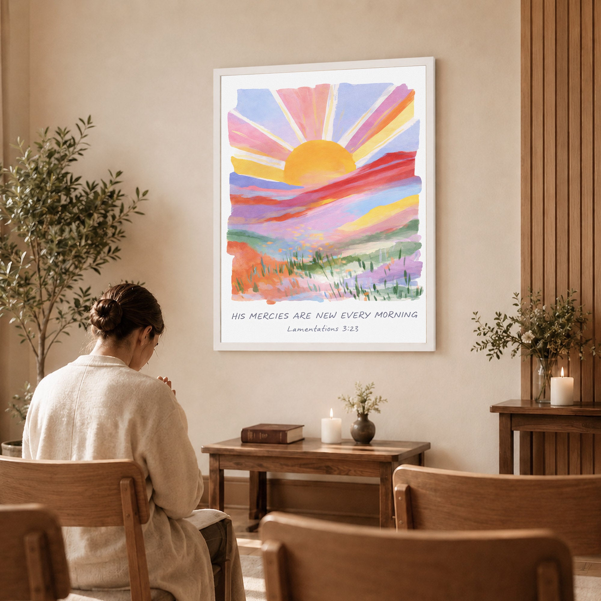 His Mercies Are New Every Morning Christian Wall Art Poster/Canvas