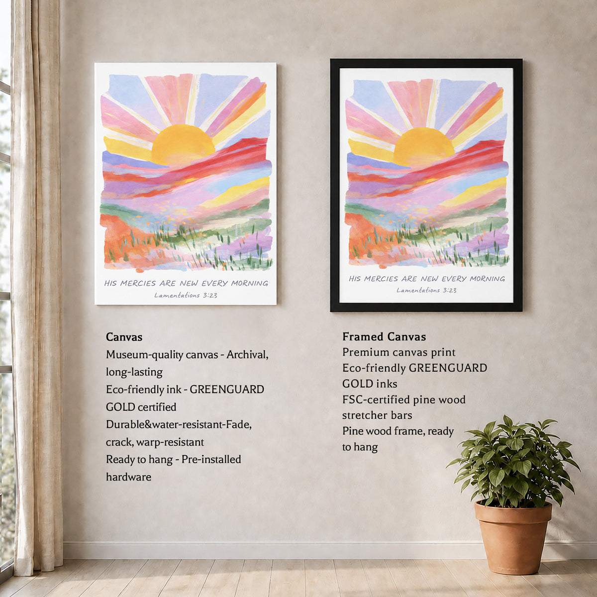 His Mercies Are New Every Morning Christian Wall Art Poster/Canvas