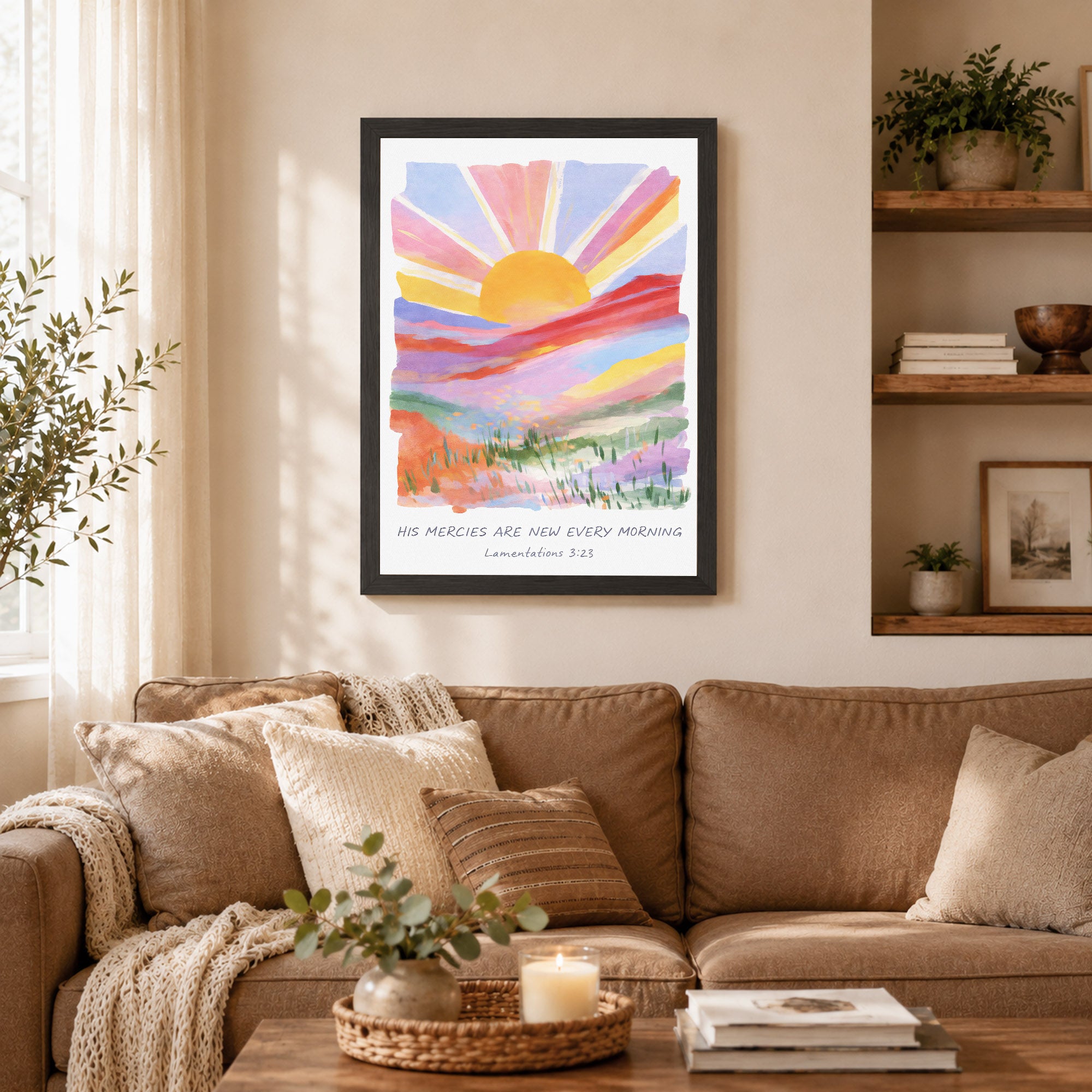 His Mercies Are New Every Morning Christian Wall Art Poster/Canvas