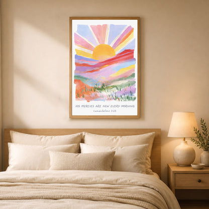 His Mercies Are New Every Morning Christian Wall Art Poster/Canvas