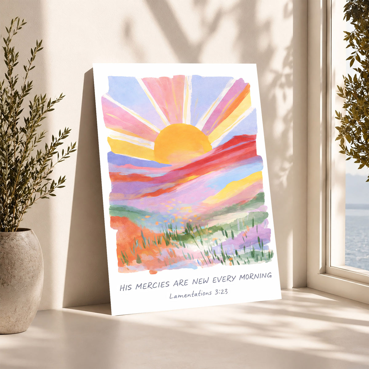 His Mercies Are New Every Morning Christian Wall Art Poster/Canvas