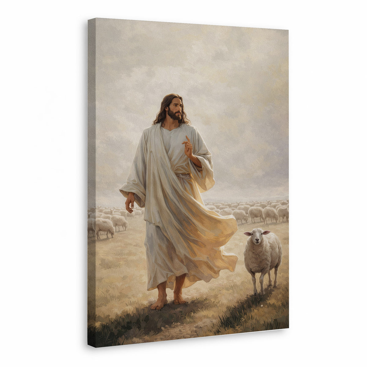 The Good Shepherd Walking Among His Sheep Poster/Canvas
