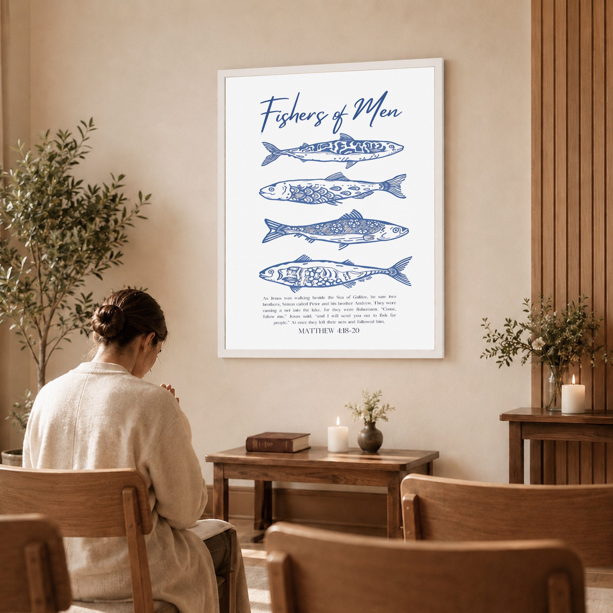 Fishers of Men Scripture Poster/Canvas