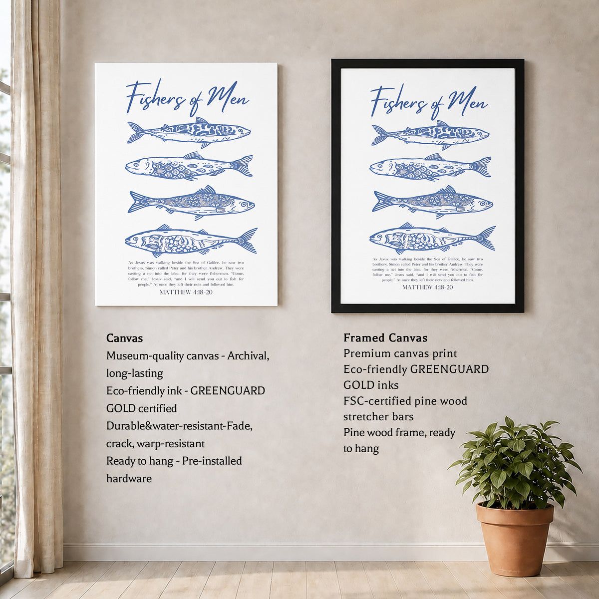 Fishers of Men Scripture Poster/Canvas