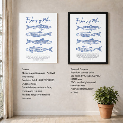 Fishers of Men Scripture Poster/Canvas