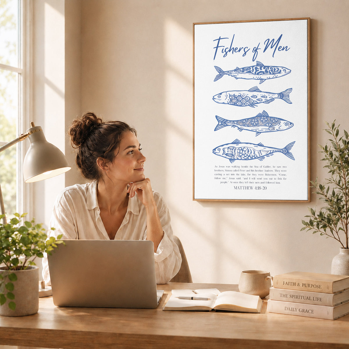 Fishers of Men Scripture Poster/Canvas