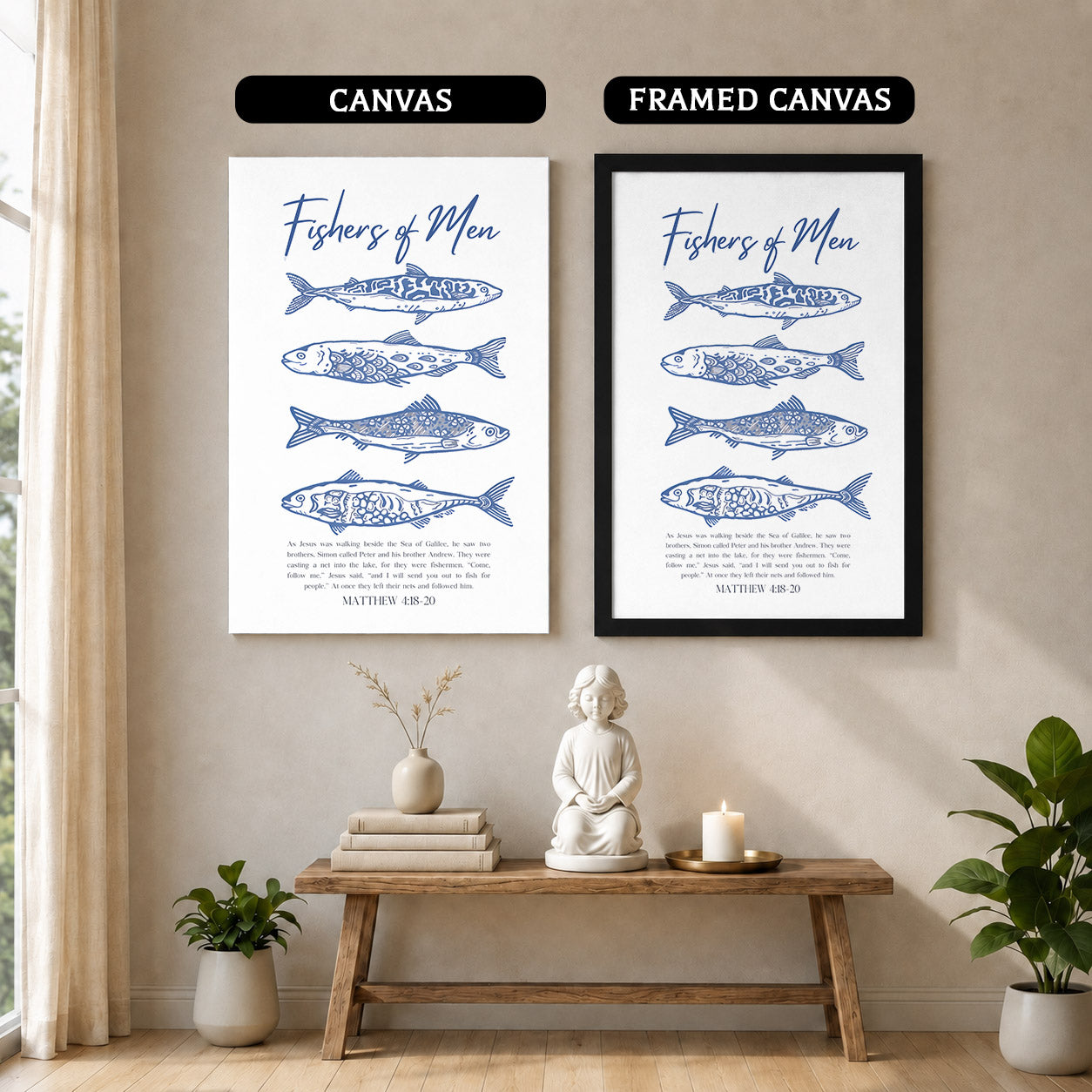 Fishers of Men Scripture Poster/Canvas
