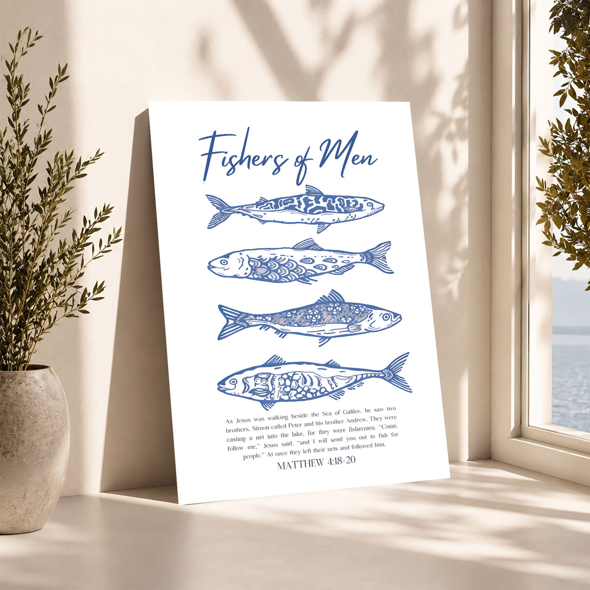 Fishers of Men Scripture Poster/Canvas