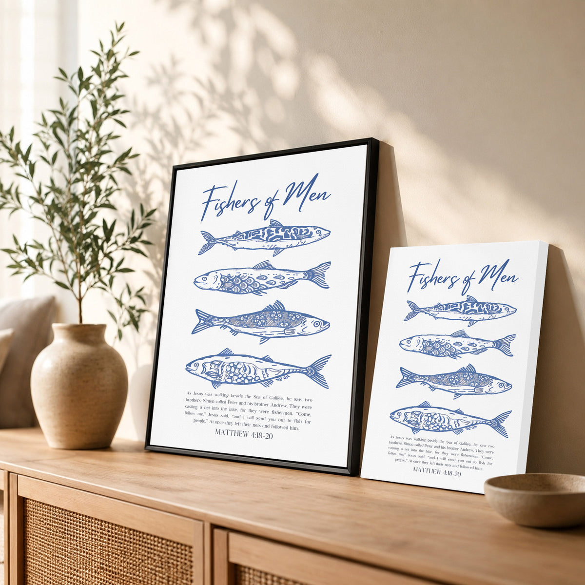 Fishers of Men Scripture Poster/Canvas