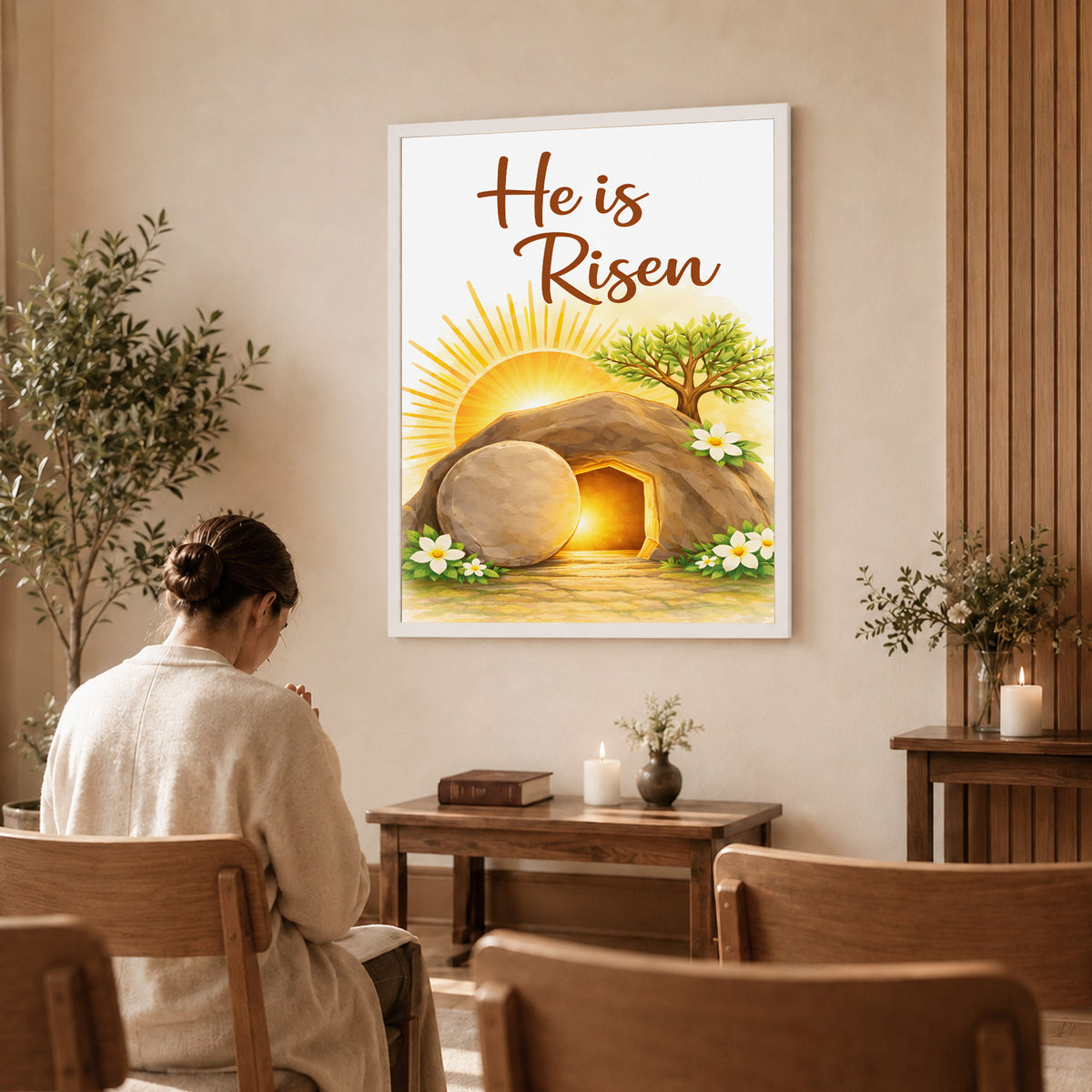 He Is Risen Resurrection Wall Art Poster/Canvas