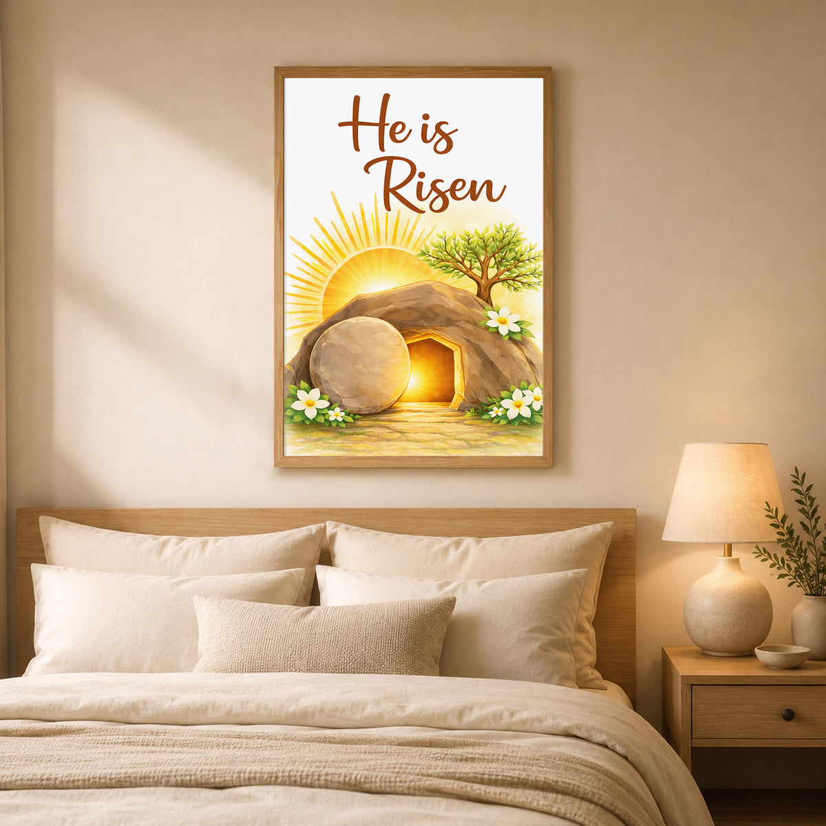 He Is Risen Resurrection Wall Art Poster/Canvas