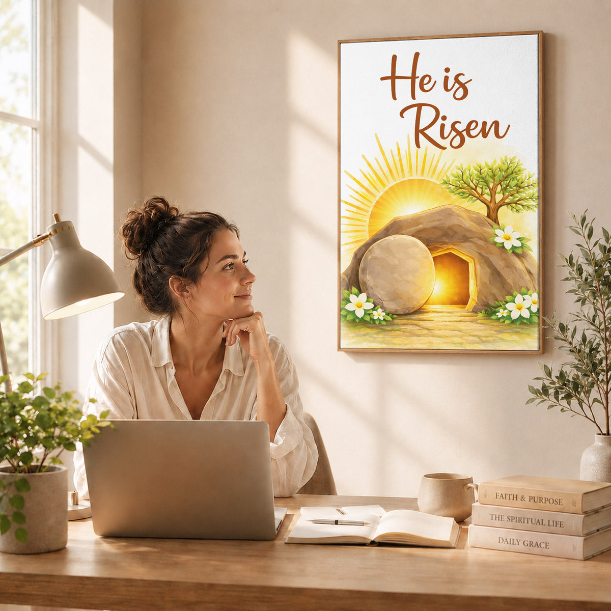 He Is Risen Resurrection Wall Art Poster/Canvas