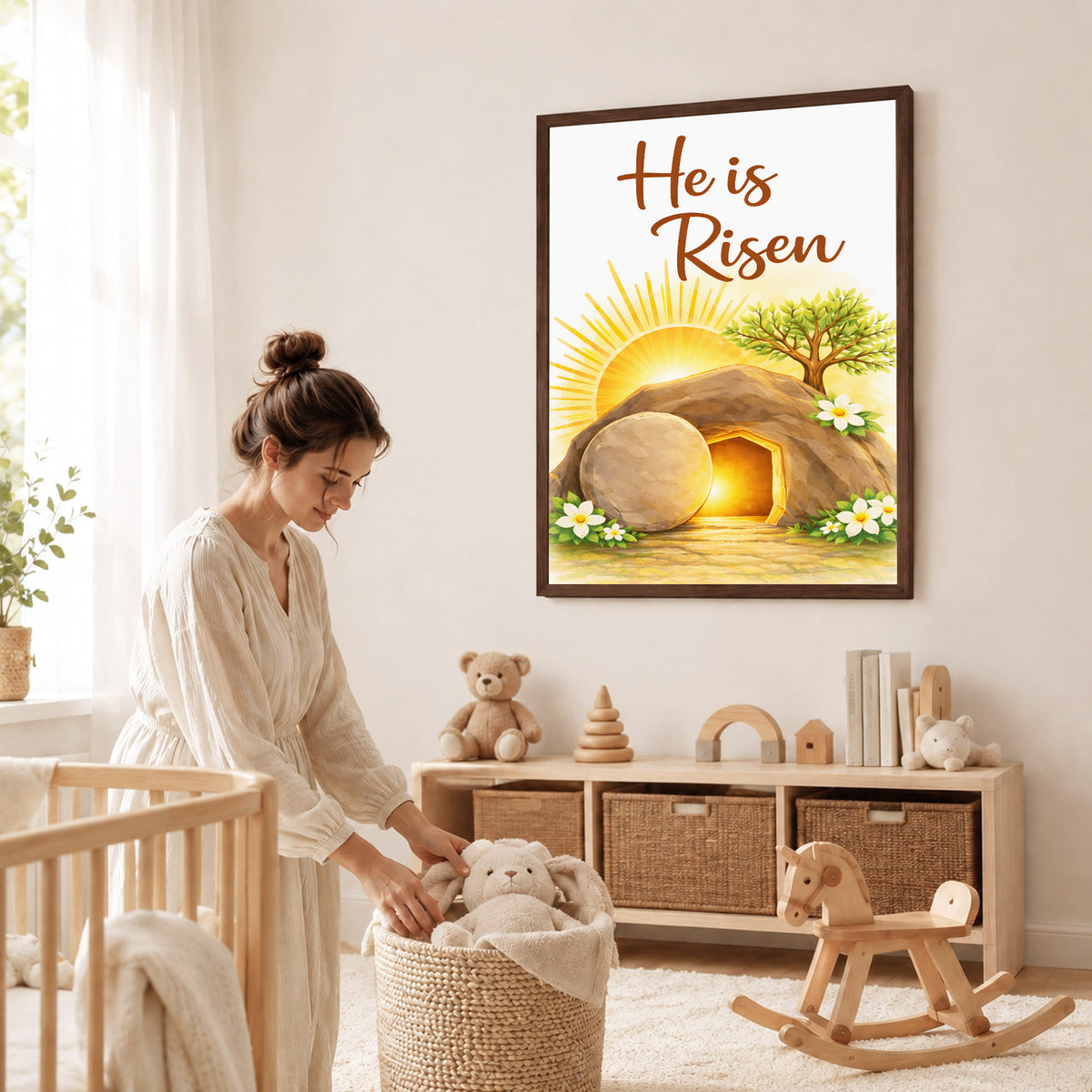He Is Risen Resurrection Wall Art Poster/Canvas