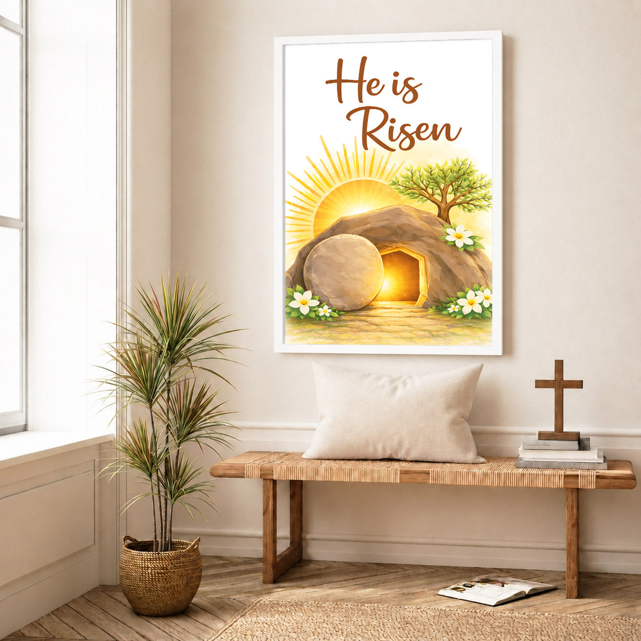 He Is Risen Resurrection Wall Art Poster/Canvas