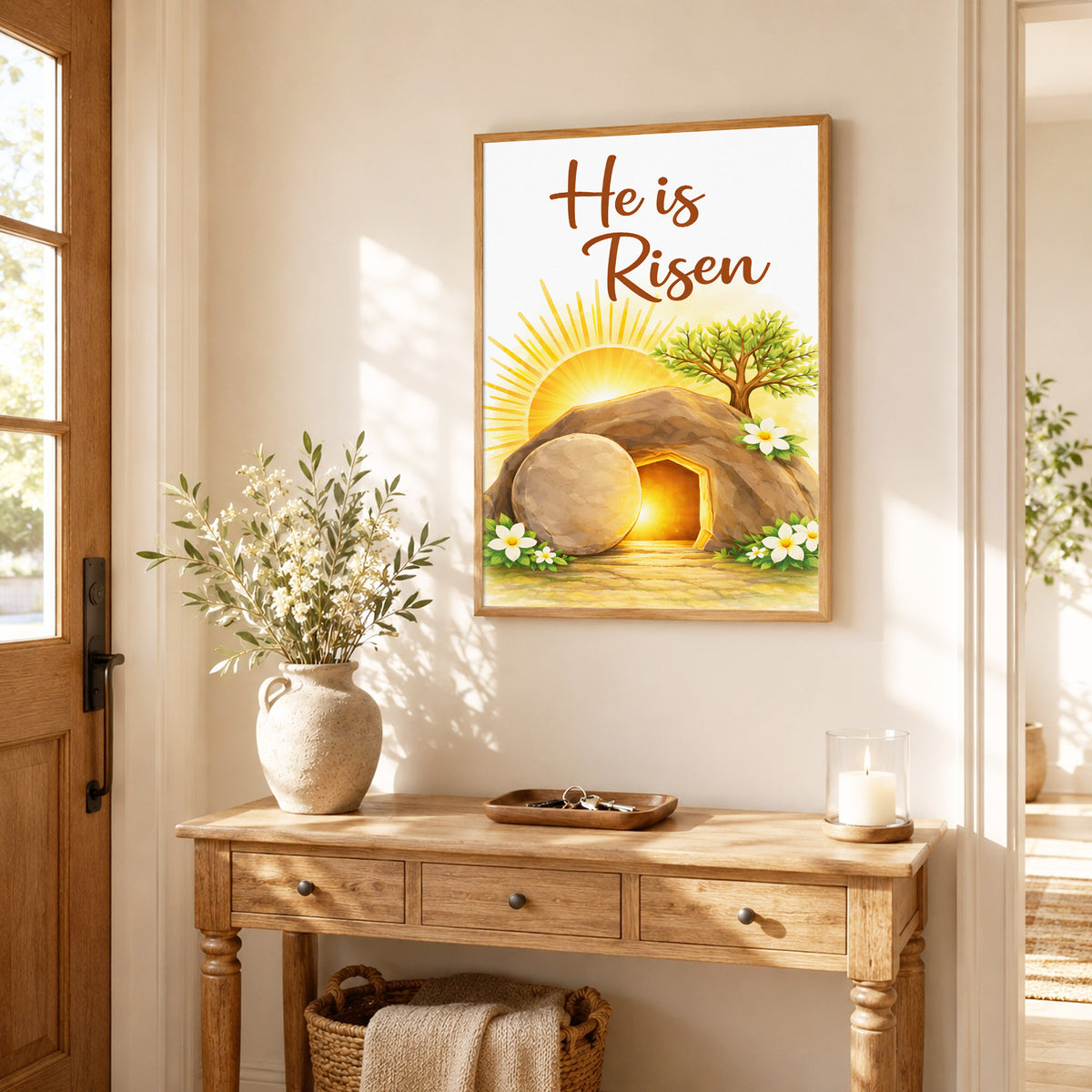He Is Risen Resurrection Wall Art Poster/Canvas