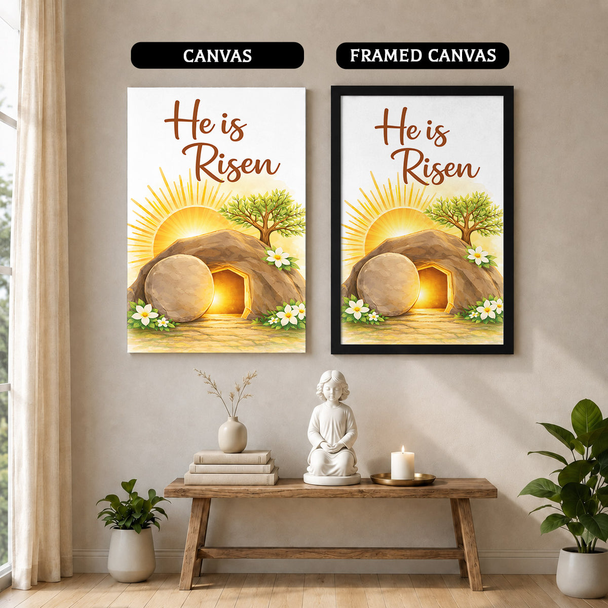 He Is Risen Resurrection Wall Art Poster/Canvas