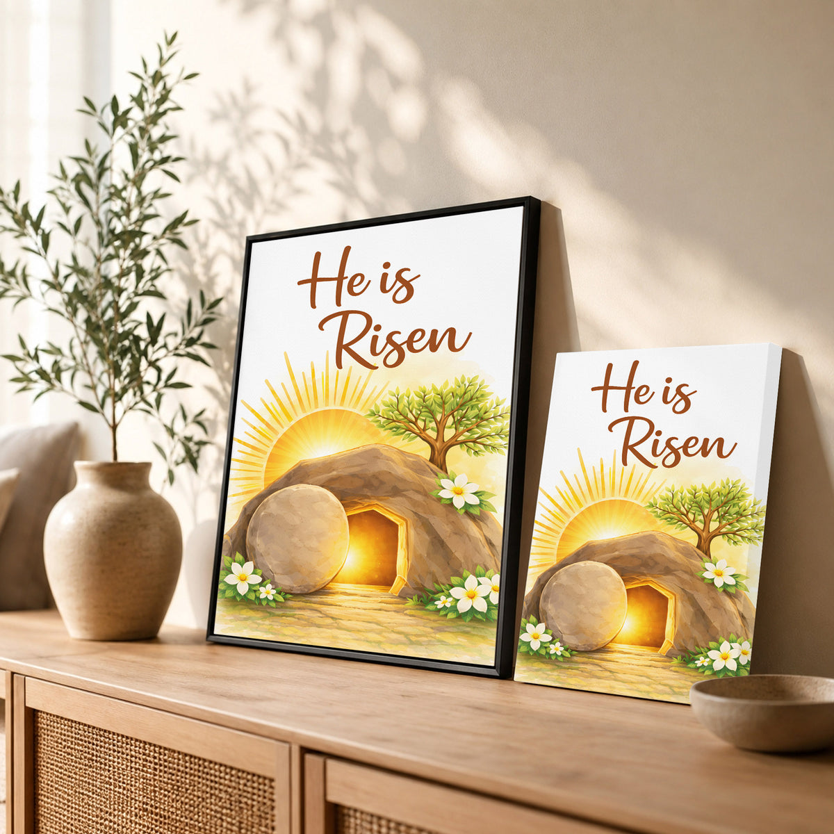 He Is Risen Resurrection Wall Art Poster/Canvas
