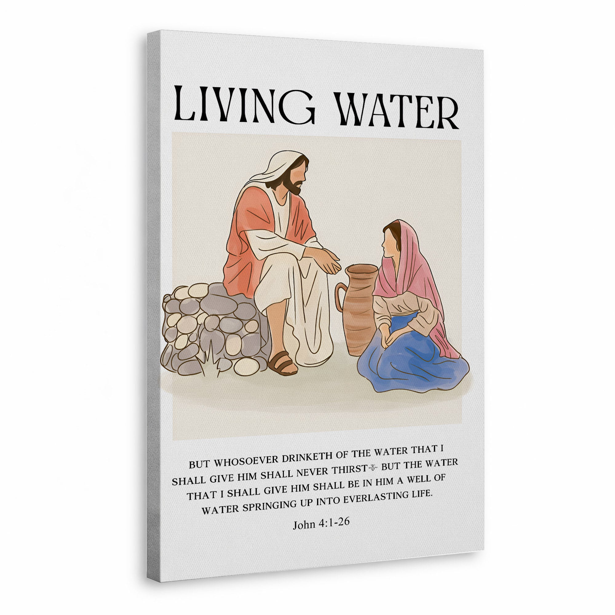 Living Water Jesus & Samaritan Poster/Canvas