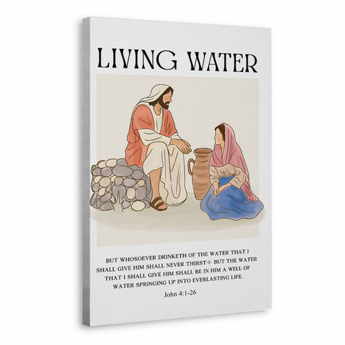 Living Water Jesus & Samaritan Poster/Canvas
