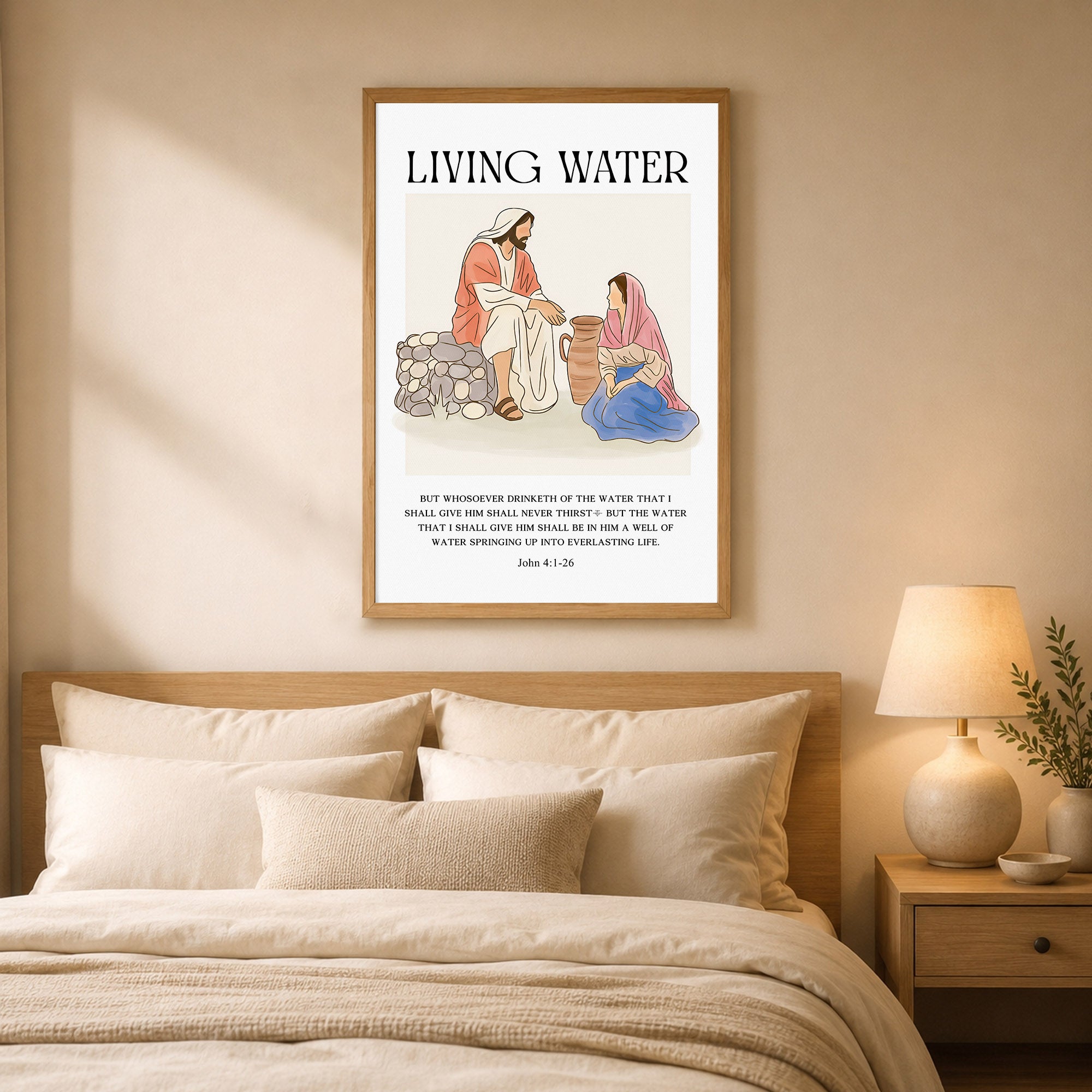Living Water Jesus & Samaritan Poster/Canvas
