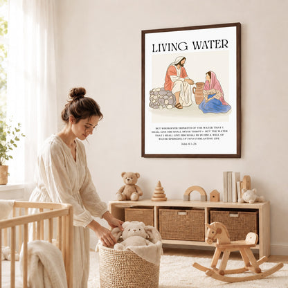 Living Water Jesus & Samaritan Poster/Canvas