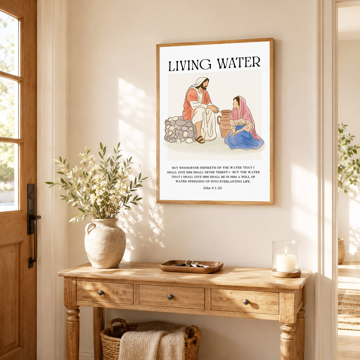 Living Water Jesus & Samaritan Poster/Canvas