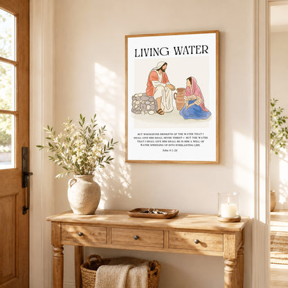 Living Water Jesus & Samaritan Poster/Canvas