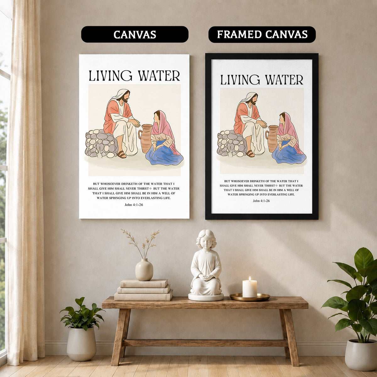 Living Water Jesus & Samaritan Poster/Canvas