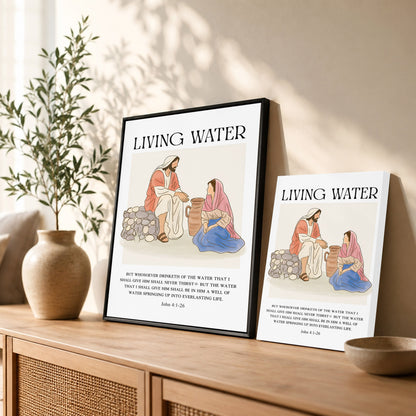 Living Water Jesus & Samaritan Poster/Canvas